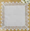 Lace Trim White Linen Napkin