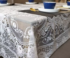 Wit Gebloemd Modern Kanten Tafelkleed