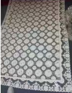 Wit Gebloemd Modern Kanten Tafelkleed